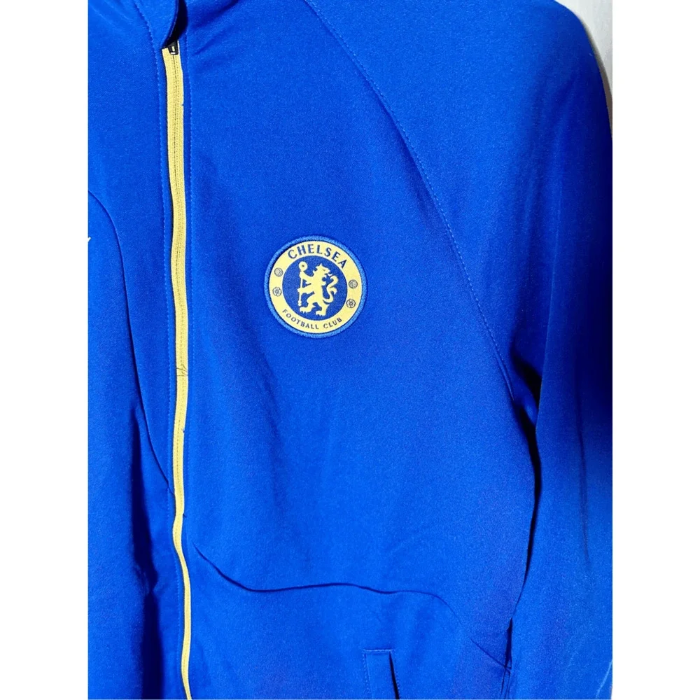 NWT Nike Boys Chelsea EPL Blue Full Zip Slim Fit Pitch Sideline Jacket Sz XL